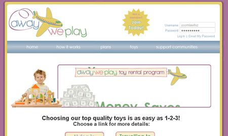 AwayWePlay Toy Rental - Designed by Rivkah Lewis